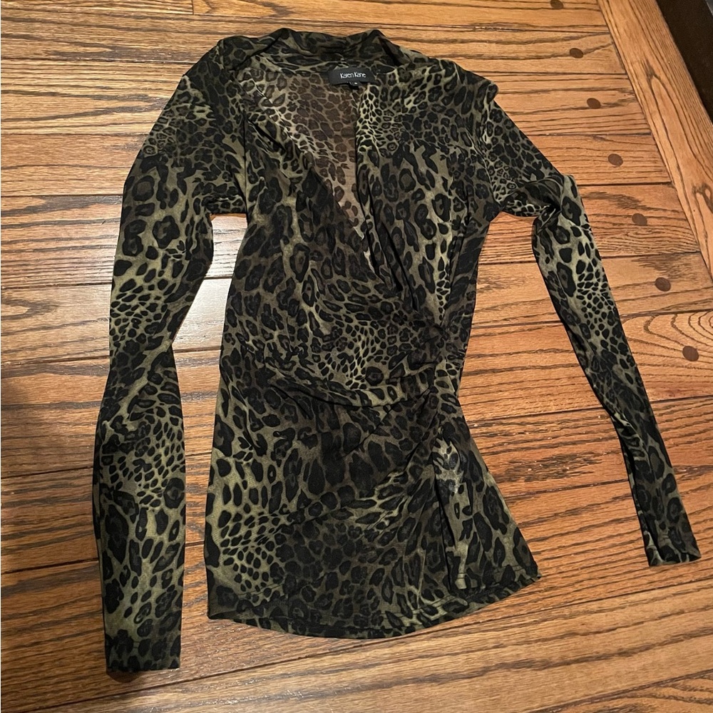 Karen Kane Print Wrap Blouse